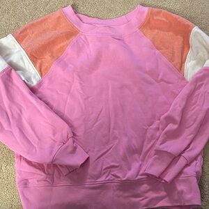 Maurices Pink and Orange Colorblock Sweatshirt